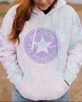 Recovery Is Possible / Pull Over Hoodie / Pastel Pink/ Blue Tie Dye