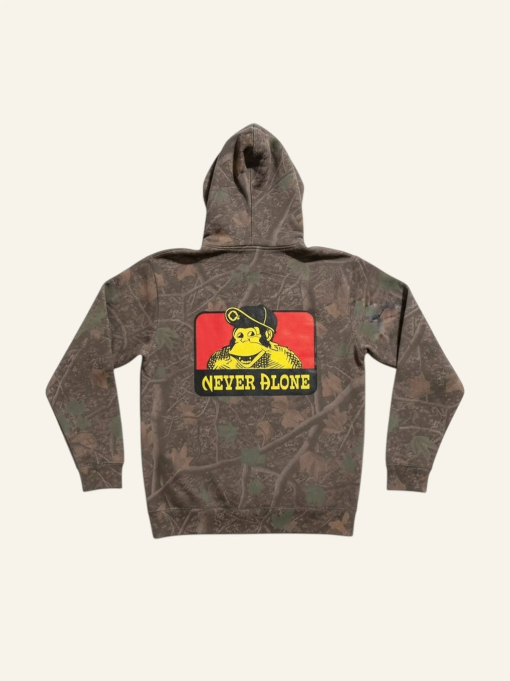 Never Alone / Heavy Weight Hoodie / Darkwood Tree Camo