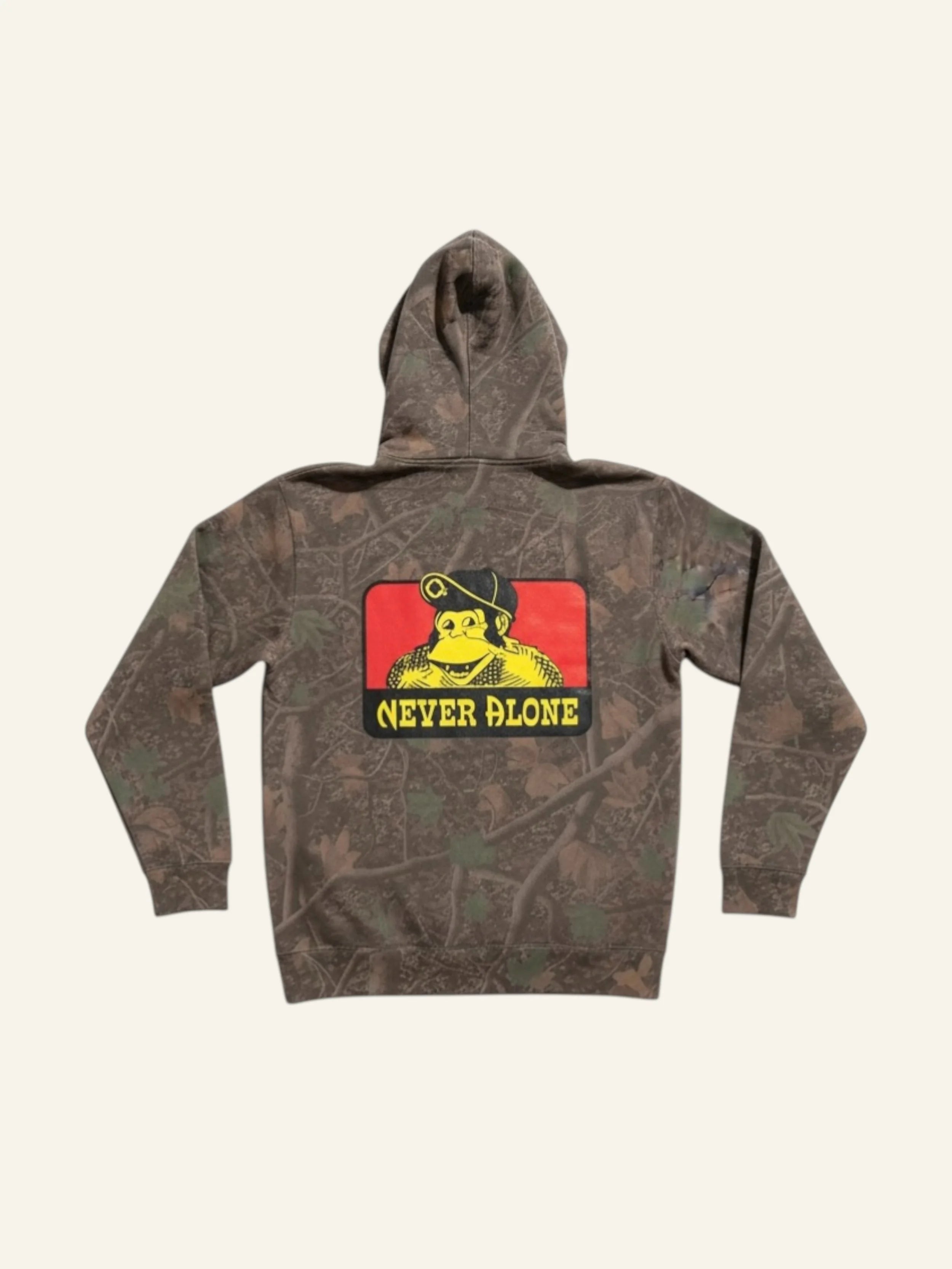 Never Alone / Heavy Weight Hoodie / Darkwood Tree Camo
