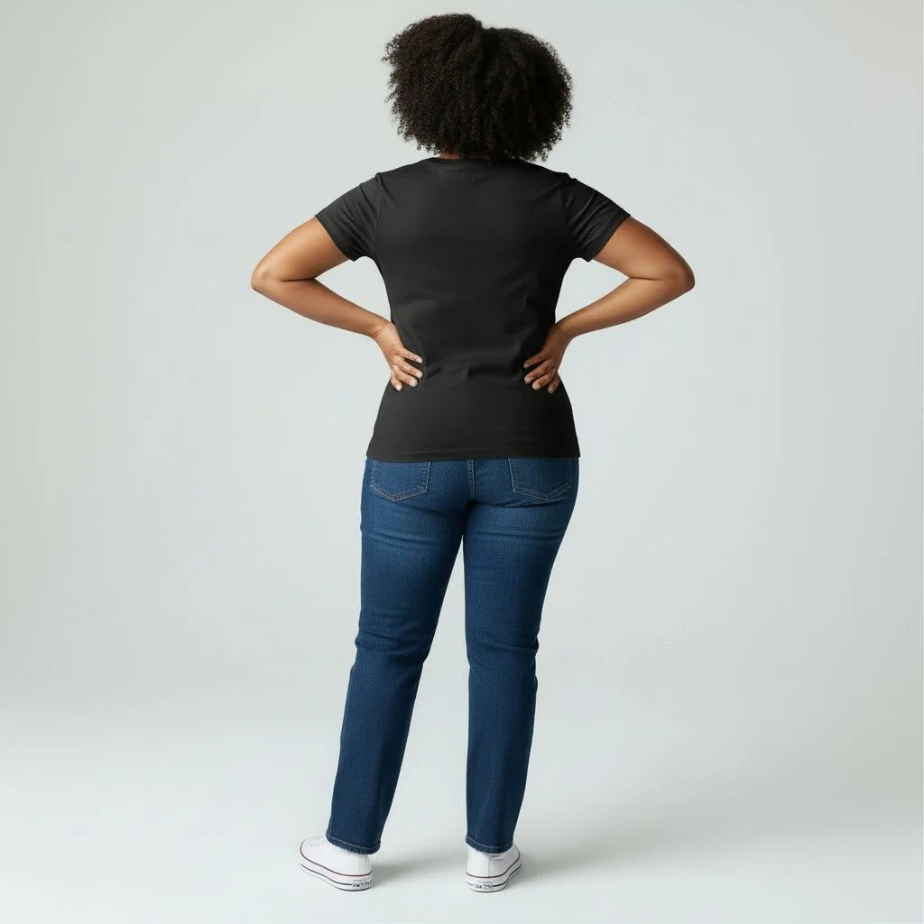The Power Of Love / Ladies V-Neck/ Black T Shirt